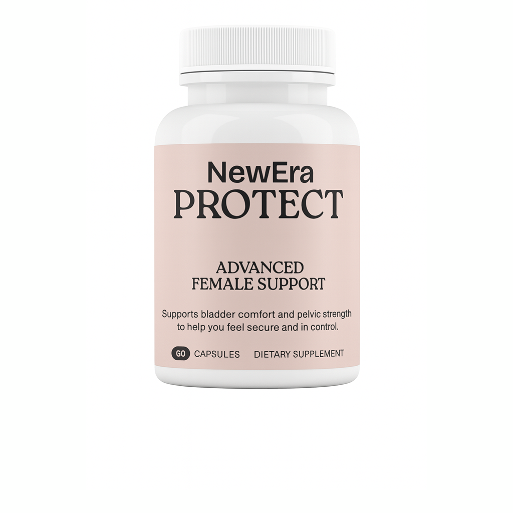 NewEra Protect Advanced Female Support for Bladder Comfort and Pelvic Strength Bottle Mockup